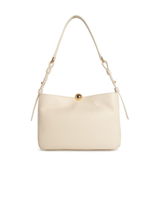 Furla 'sfera Soft' Medium Crossbody Bag In Cream Lear in het White