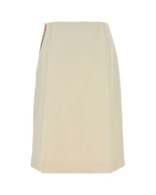 Jil Sander Natural Ivory Crepe Skirt