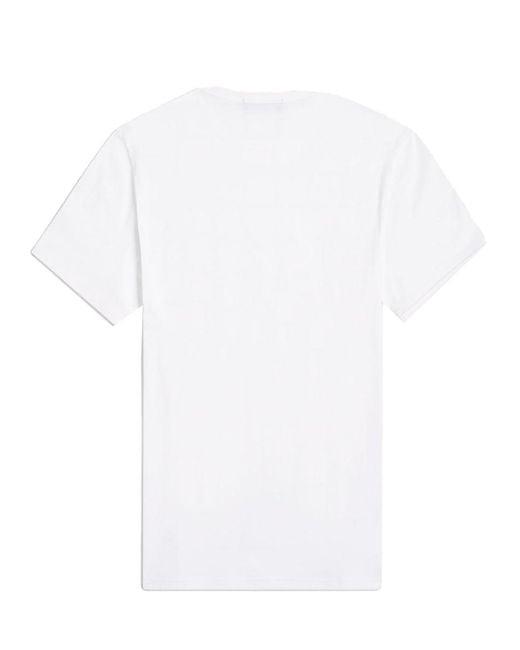 Fred Perry White T Shirt "Ringer" Con Logo