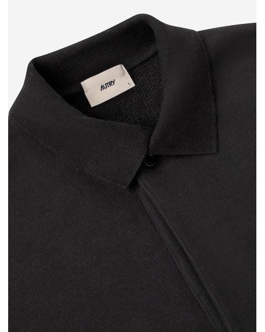 Autry Black Cotton Sweatshirt With Logo for men
