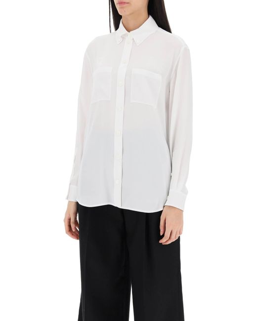 Burberry White Ivanna -Hemd mit EKD -Muster