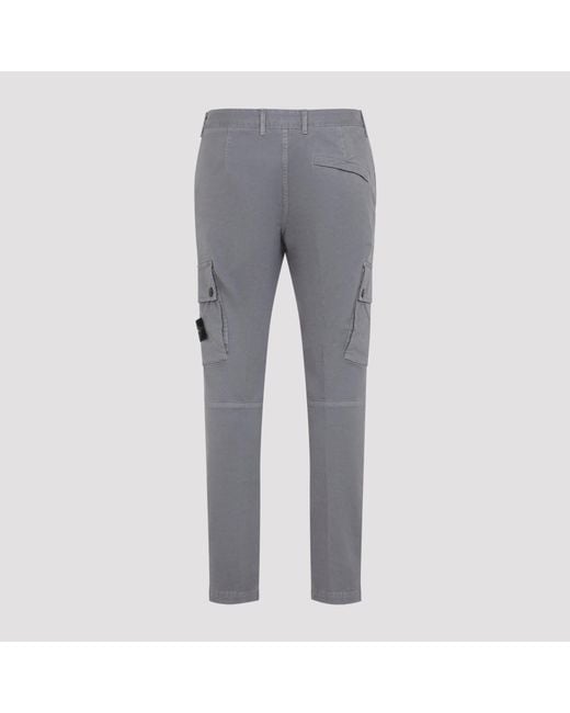 Stone Island Gray Cotton Trousers for men