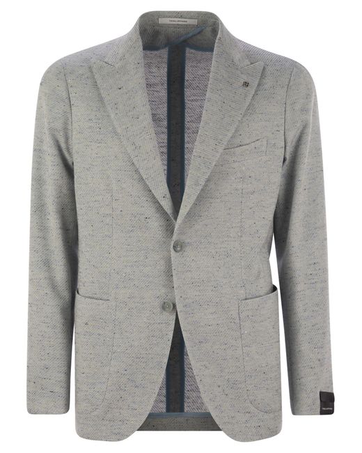 Tagliatore Tagliatorore Katoen, Zijde En Stretch Wol Jas in het Gray voor heren