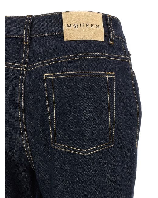 Alexander McQueen Blue Straight Leg Jeans