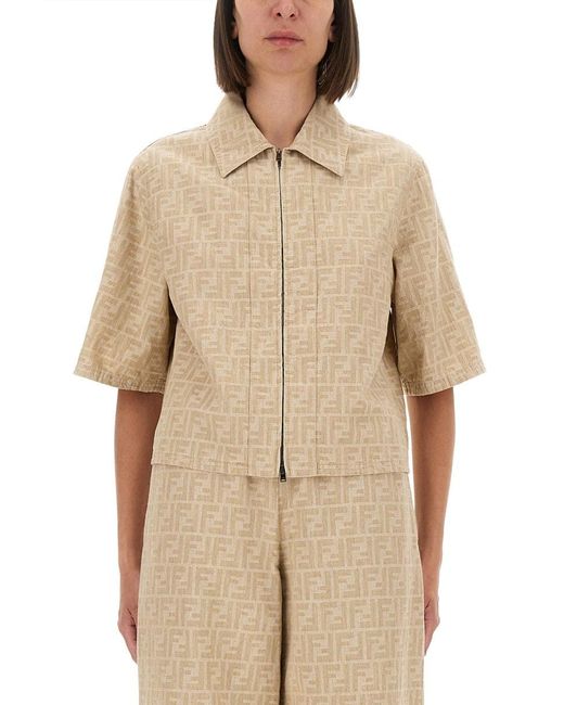 Fendi Natural Ff Chambray Jacket