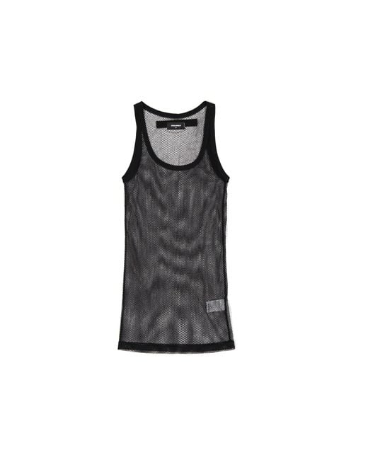 DSquared² Black Sleeveless Long Top for men