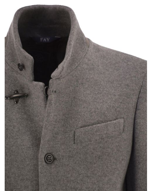 Fay Gray Wool Pea Coat for men