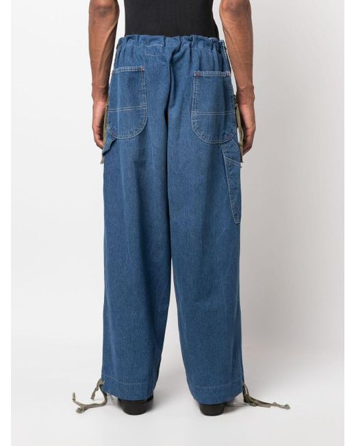 Greg Lauren Blue Wide Leg Denim Jeans for men