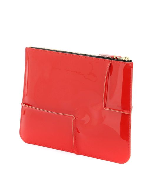 Comme des Garçons Comme des Garcons Brieftasche glänzendes Patentleder in Red für Herren