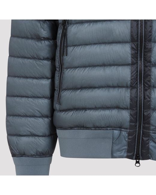 C P Company Blue Hooded Lens Down Jacket for men