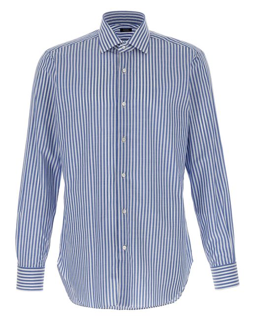 Camicia A Strisce di Barba Napoli in Blue
