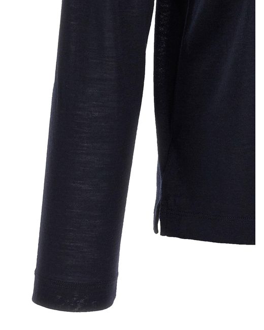 T-shirt en laine légère Zanone en coloris Blue