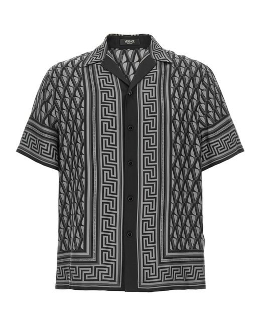 Camisa "V Greca" Versace de hombre de color Black
