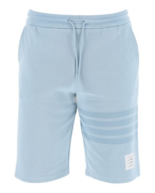 Thom Browne 4 -Bar -Shorts in Baumwollstrick in Blue für Herren