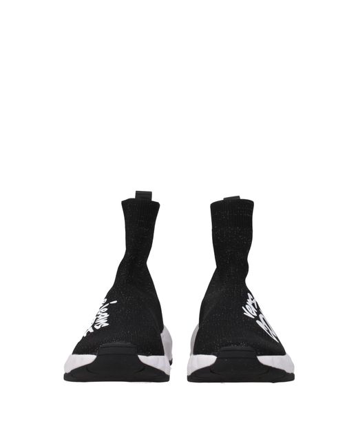 Couture Mujers Zapatillas de Tela Negras Versace Jeans de color Black