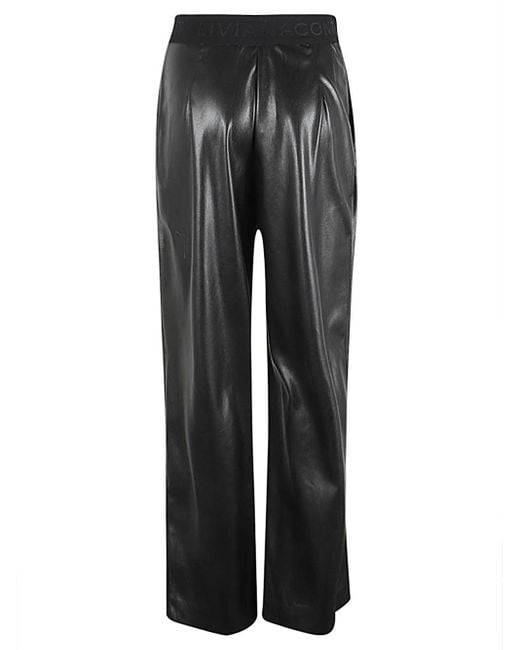 Liviana Conti Gray Faux Leather Trousers