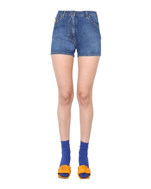 Moschino Blue Solid Shorts