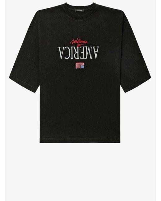 Willy Chavarria Black Cotton T Shirt With Front Embroidery for men