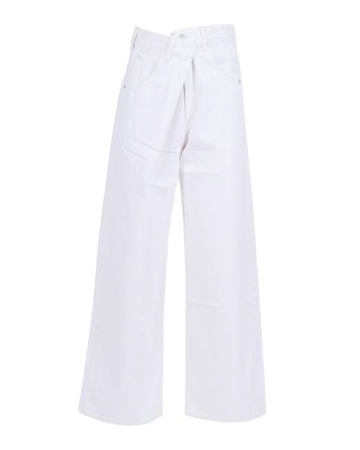 Agolde White Vana Fold Jean