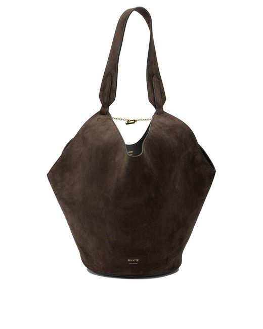 Khaite Black Calf Leather Shoulder Bag