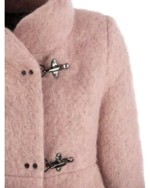 Fay Romantische Wol, Mohair En Alpaca Blend Jas in het Pink