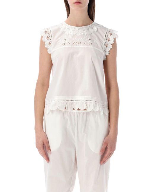 THE GARMENT White Kirsten Embroidered Top