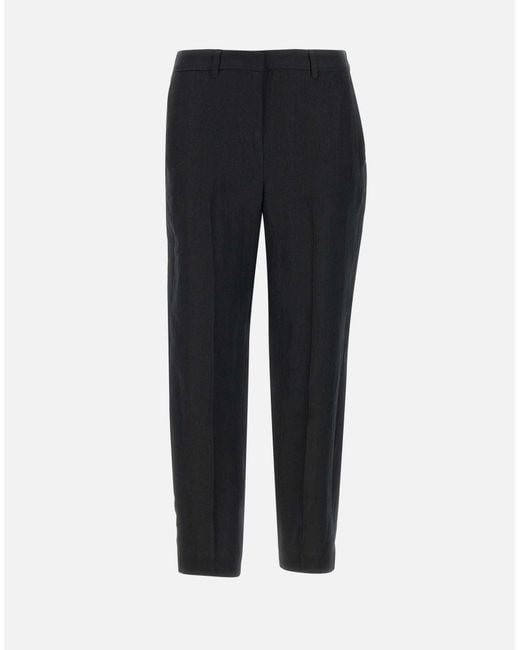 Marella Blue Perugia Schwarze Leinenhose Mit Schmalem Schnitt