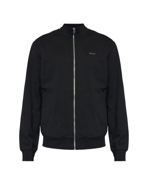 DIESEL Black Zip-Up Sweatshirt for men