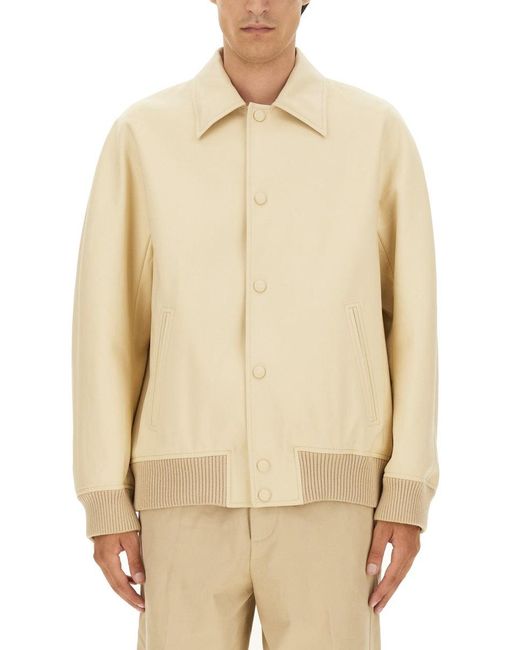 Lanvin Natural Button-Up Oversized Jacket With Design