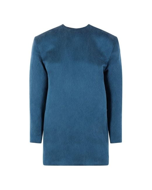 Saint Laurent Blue Round Neck Long Sleeves