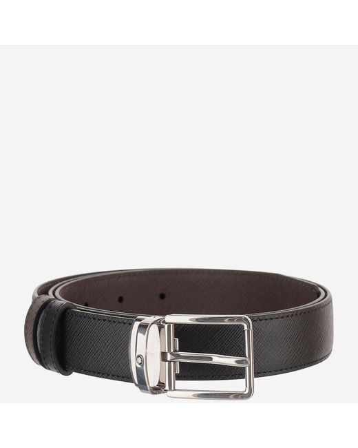 Montblanc Omkeerbare Tweekleurige Leren Riem in het Black voor heren
