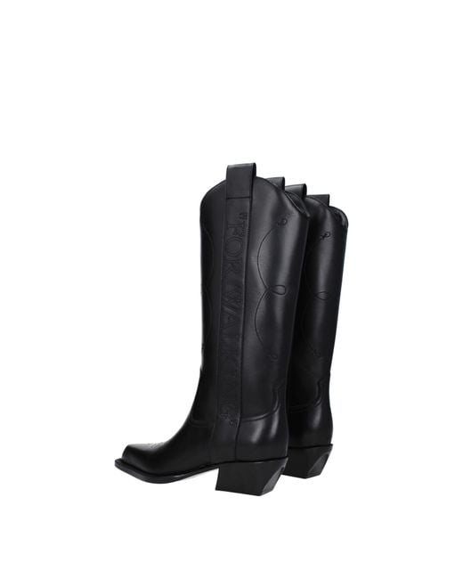 Off-White c/o Virgil Abloh Off-weiße Stiefel Frauen Leder schwarz in Black für Herren