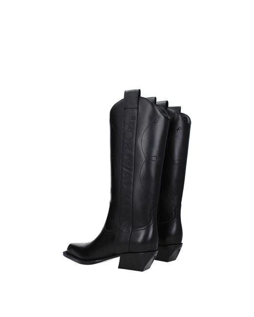 Off-White c/o Virgil Abloh Black Stivali Donna Pelle Nero for men