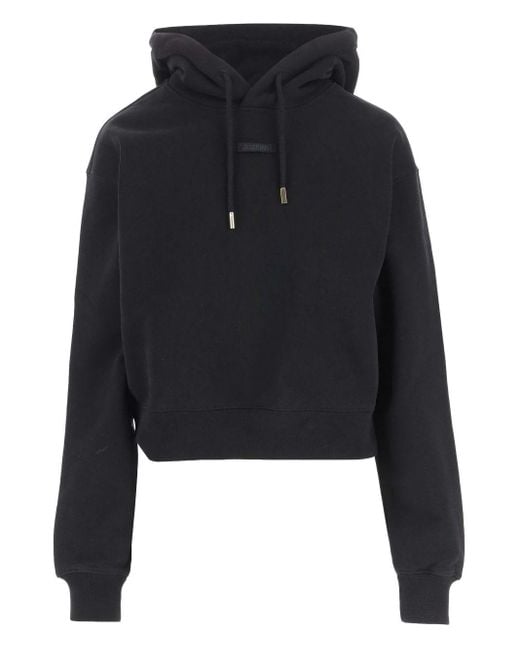 Jacquemus The Gros Grain Sweater Met Trekkoord Capuchon in het Blue