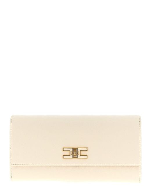 Elisabetta Franchi Natural Logo Clutch -Tasche