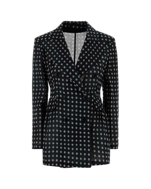 Ermanno Scervino Black Printed Organza Blazer