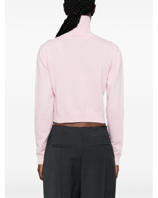 Jil Sander Pink Wool Turtle-Neck Sweater