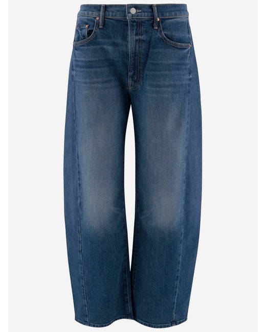 Madre A Tubo Pieno Di Inondazione Di Cotone Srtetch Jeans di Mother in Blue