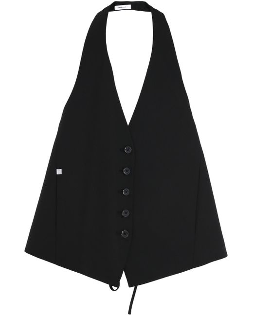 Helmut Lang Black Halterweste Aus Fließendem Twill