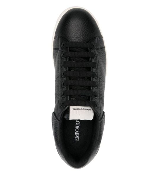 Emporio Armani Exclusive Emporio Armani Exclusieve Lederen Sneakers in het Black