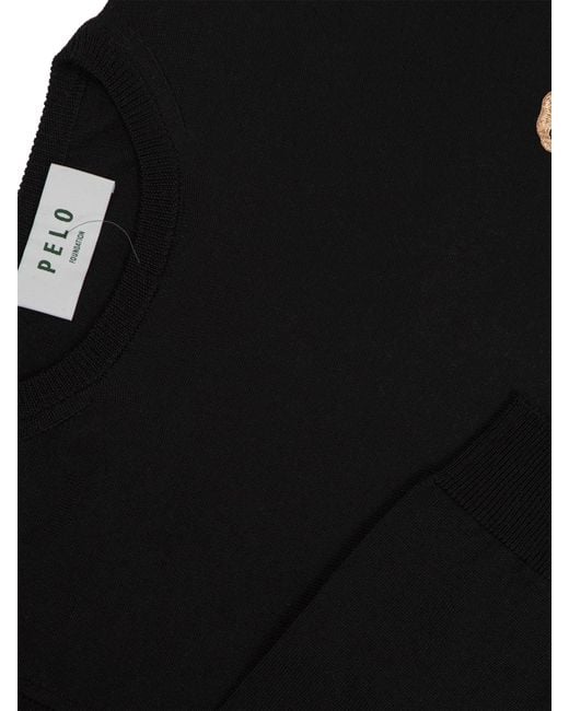 PELO FOUNDATION Black Girocollo Merinos for men