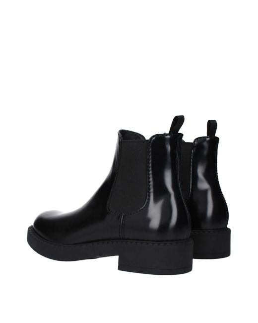 Prada Black Stivaletti Chelsea Uomo Pelle Nero