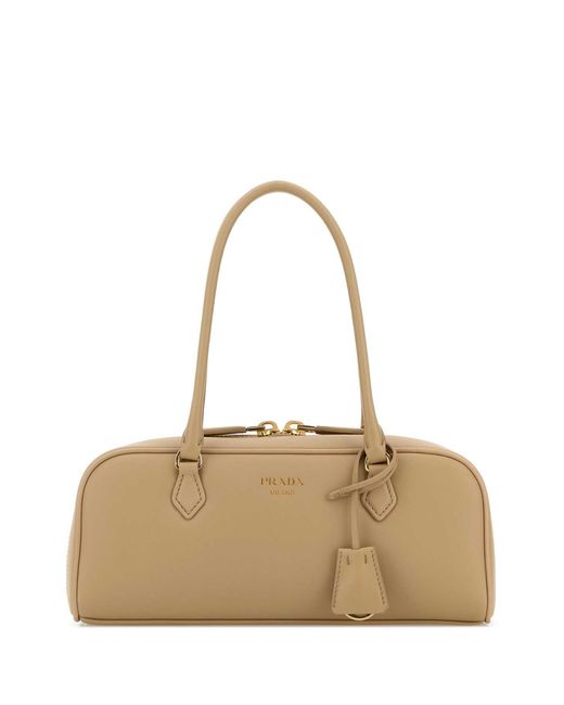 Prada Natural Beige Leather Medium Handbag