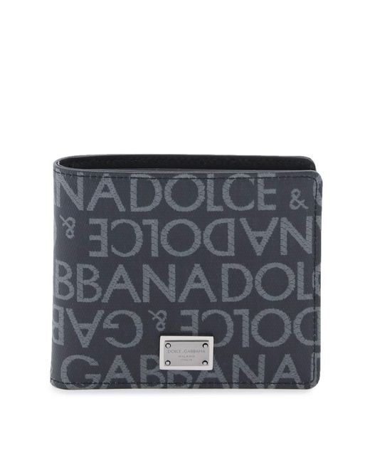 Dolce & Gabbana Jacquard Logo Brieftasche in Gray für Herren