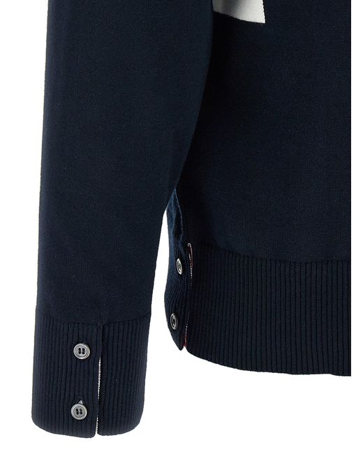 Thom Browne '4 Bar' Trui in het Blue voor heren