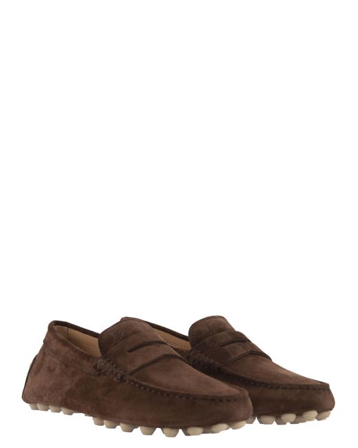 Tod's Brown Suede Moccasin Moccasin for men