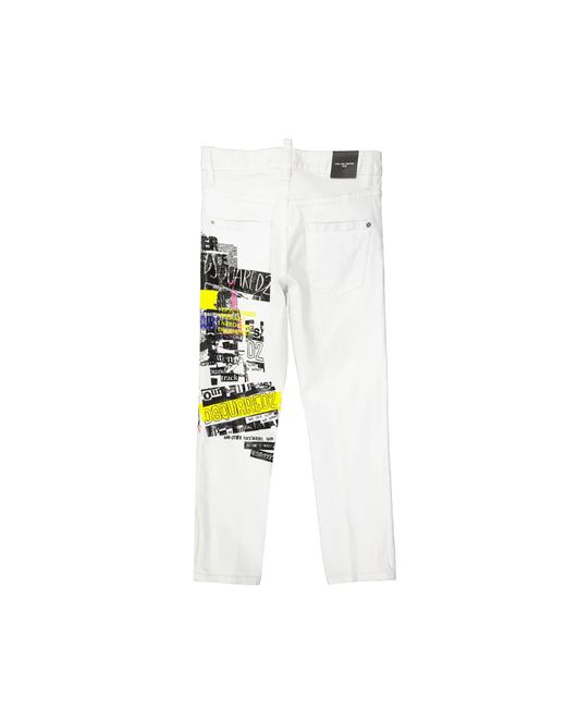 DSquared² White Printed Denim Jeans