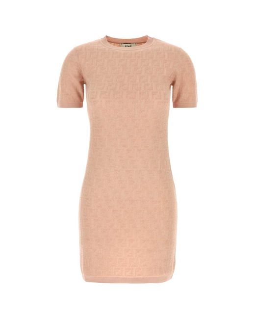 Fendi Pink Ff Cotton Dress