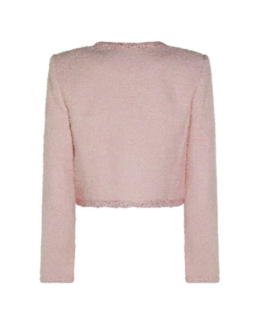 Self-Portrait Pink Bouclé Short Jacket