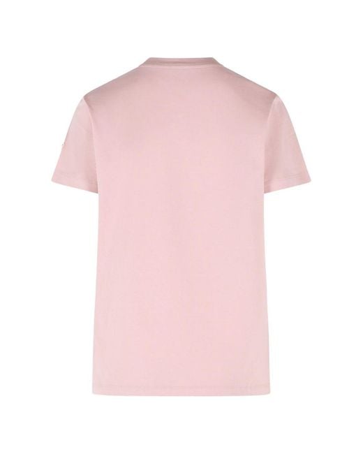 Moncler Pink Logo Cotton T-Shirt